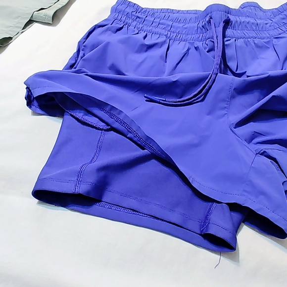 Spyder Women's Athletic Shorts in Gray and Blue - Picture 4 of 5